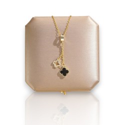 Collar trebol Two black
