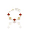 Pulsera Trebol Rojo dorado