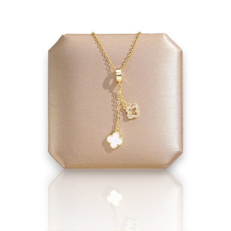 Collar Trebol Two blanco